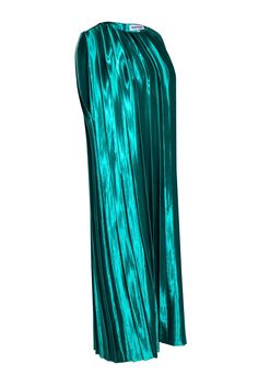 Turn the crowd green with envy when you make an entrance in this Partow dress! With playful pleats and a sleek satin shine, you'll be making a statement in style. Break out your best metallic heels and strut your stuff! Size 4 100% Polyester Unlined Concealed back zipper Sleeveless Pleated detail Minor snag on shoulder, back and front Bust (un-stretched) 36" Waist (un-stretched) 36" Shoulder to hem 49" Green Pleated Dress For Evening, Green Pleated Dress With Pleated Bodice For Evening, Green Pleated Bodice Dress For Evening, Elegant Green Pleated Party Dress, Elegant Green Pleated Dress For Party, Green Fitted Pleated Evening Dress, Green Fitted Pleated Dress For Evening, Green Evening Dresses With Accordion Pleats, Green Pleated Skirt Evening Dress