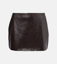 Mary faux leather miniskirt in brown - The Frankie Shop | Mytheresa Leather Miniskirt, Brown Leather Skirt, Black Leather Mini Skirt, The Frankie Shop, Frankie Shop, Leather Mini Skirt, Leather Trench Coat, Leather Riding Boots, Leather Mini Skirts