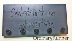 a metal sign that says celebrate irish lines not finish times with four studs on it