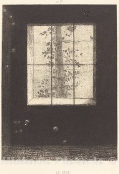 an image of a window that is in black and white with flowers on the windowsill