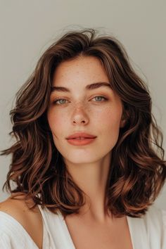 Collarbone Length Hair Plus Size, Mid Length Haircut For Fine Wavy Hair, Mid Length Hair Naturally Wavy, Shoulder Length Hair Short Neck, Cute Haircut For Wavy Hair, Wavy Collarbone Length Hair, Shoulder Length Wavy Hair Styles, Shoulder Length Haircut Wavy Hair, Mid Length Bridesmaid Hair