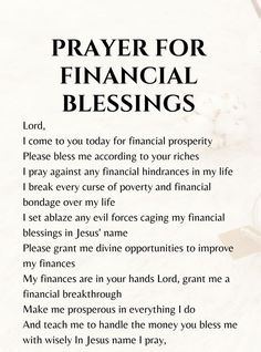 a prayer for financial blessings