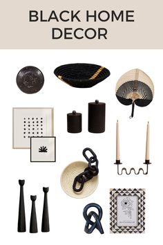 black home decor is featured in this image