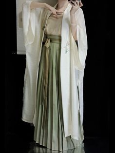 Shen Miao 神庙 Temple Song Dynasty Tencel Beizi Ruqun Set �– Nüwa Hanfu Green Long Sleeve Spring Sets, Green Long Sleeve Sets For Spring, White Casual Sets For Spring, Casual White Spring Sets, Cotton Sets For Daywear In Spring, Spring Cotton Daywear Sets, Cotton Sets For Spring And Summer, Spring Cotton Sets For Daywear, Bohemian Green Sets For Spring