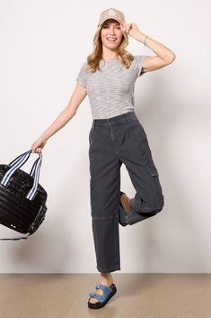 Add the Jericho Pant by AGOLDE to your utility collection. Crafted in a comfortable cotton canvas material, these pants feature a high-rise fit, four-pocket styling, pleats at the front, and cargo pockets on the outseams. Style these with your favorite graphic tee, sneakers, and baseball cap for an effortlessly chic look. | AGOLDE Women's Jericho Pants, Size 25, Black Inside Out Style, Fall Closet, Brand Style Guide, Fashion 101, Fall Shopping, Tee Dress, Work Fashion, Fall Trends, Canvas Material