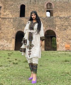 Tirtir Shimena 2-Piece Habesha Kemis with Tilf Neckline and Fetil, Habesha Kemis, Eritrean dress, ሀበሻ Gonder Ethiopia, Ethiopia Dress, Eritrean Dress, Habesha Kemis, Wedding Dress Chiffon, Dresses Chiffon, Every Step You Take, Torah, Move In