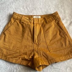 New Without Tags, Didn’t Fit Well On Me Forever 21 High-waisted Shorts With Pockets, Forever 21 Shorts With Pockets, Forever 21 Short Bottoms With Pockets, Forever 21 Cotton Bottoms For Day Out, Forever 21 Summer Bottoms With Pockets, Tan Shorts, Forever 21 Shorts, Color Orange, Forever 21