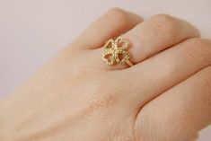 Clover gold ring. Flower ring, Floral, Irish, Luck ring , Four Leaf clover ring, Shamrock ring, clubs ring, four heart ring☀Clover  ring-2 micron Gold plated brass.I can do any size Clover Engagement Ring, Shamrock Ring, Gold Ring Flower, Four Leaf Clover Ring, 4 Leaf Clover Jewelry, Gold Four Leaf Clover, Irish Luck, Four Leaf Clover Charm, Clover Ring