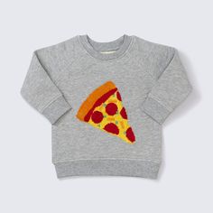 Our super soft organic sweatshirt with a little something more—an embroidered patch of our best-selling print. • 95% organic cotton + 5% spandex• embroidered pizza slice on front• lead, phthalate, and flame-retardant free• GOTS certified; the leading environmental standard for organic textiles• machine wash cold; tumble dry low Pizza Day, Selling Prints, Winter Gear, Embroidered Crewneck, Pizza Slice, Kids Boxing, Flame Retardant, Organic Baby, Maternity Wear