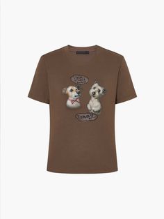 a brown t - shirt with two dogs on it