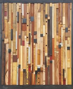 a piece of art made out of wooden planks