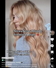 Aveda Formulas, Redken Shades Eq Formulas, Blonde Formulas, Hair Salon Quotes, Embrace Messy Hair, Light Strawberry Blonde