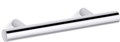 a white door handle with black stripe on the bottom and one line in the middle