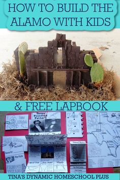 the front and back cover of how to build the alamo with kids's lapbook