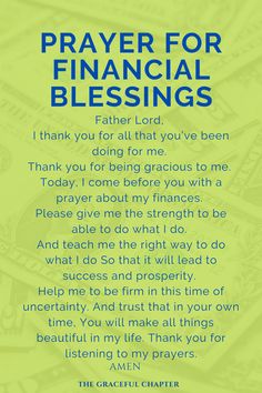 the prayer for financial blessings