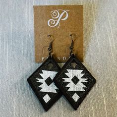 New Plunder “Bea” Wooden Aztec Earrings Nwt - Comes In White Drawstring Bag / No Box - Length 3” Offers Are Always Welcome Smoke Free Home & Pet Free Home Aztec Earrings, Plunder Jewelry, Bat Earrings, Wooden Bead Necklaces, Laser Cut Earrings, Fabric Earrings, Beaded Hoop Earrings, Wooden Earrings, Stuff To Make