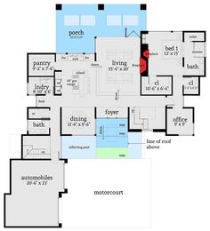 the floor plan for this modern home is very large and has lots of space to move around