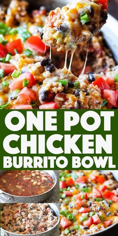 one pot chicken burrito bowl is an easy and delicious meal