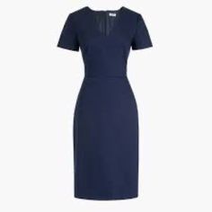 Nwot Navy Dress, Versatile From Work To Evening. Beautiful Detail And Excellent Quality. Fitted V-neck Midi Dress For Career, Classic V-neck Career Dresses, Formal Navy V-neck Midi Dress, Blue V-neck Office Dress, Blue V-neck Dress For Office, Fitted V-neck Work Dresses, Navy Fitted Midi Dress, Classic Navy Dress For Workwear, Blue Fitted Career Dress