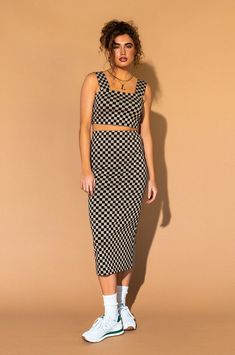 LALA ORIGINAL: Looking Good Print Top + Skirt Set in Checkerboard – Dressed in Lala Acl Outfits, Satin Playsuit, Skirt Matching Set, 2023 Wish List, Reception Outfit, Shirt And Skirt, Nylon Dress, Thrift Inspo, Organza Dress