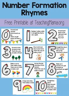 the number formation rhynes worksheet for teaching numbers