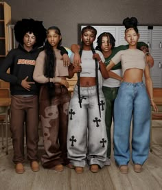 five black women standing in front of a computer screen