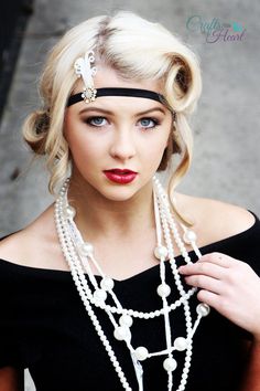 Gatsby Headband - Flapper Headband - Feather Headband - Rhinestone Headband - Girls Headband - Prom Flapper Makeup, Prom Headband, Great Gatsby Headpiece, Old Hollywood Hair, Gatsby Hair, Gatsby Headpiece, Gatsby Headband, Flapper Headband, Flapper Costume