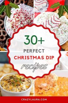 christmas dip recipe collage with text overlay that reads 30 + perfect christmas dip recipes