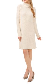 When dress days fall during sweater season, this turtleneck option is the cozy look you'll wear on repeat. 35" length Turtleneck Long sleeves with ribbed cuffs Unlined 73% acrylic, 24% polyester, 3% spandex Hand wash, dry flat Imported Casual Wedding Guest Dresses, Sweater Dress Casual, Sweater Season, Turtleneck Sweater Dress, Turtleneck Long Sleeve, Daytime Dresses, Long Sleeve Sweater Dress, Sweater Dress Women, Sweater Dress Midi