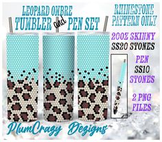 the leopard print tumbler set includes two cups with straws