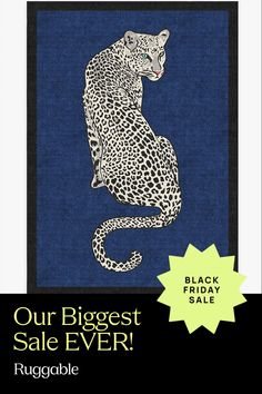 a black friday sale banner with a leopard on it