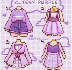 the instructions for how to make cute purple clothes