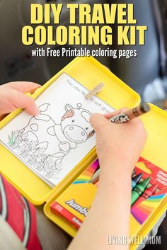 the diy travel coloring kit with free printable coloring pages is perfect for kids