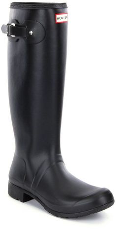 Hunter Womens Original Matte Tour Buckle Strap Rain Boots Waterproof Wide Calf Boots With Round Toe, Wide Calf Waterproof Boots With Round Toe, Classic Waterproof Closed Toe Boots, Classic Round Toe Boots For Rainy Weather, Classic Knee-high Outdoor Boots, Classic Waterproof Rain Boots With Round Toe, Classic Waterproof Boots Medium Width, Classic Waterproof Boots With Medium Width, Classic Insulated Waterproof Boots