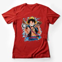 One Piece Anime T-Shirt, Colorful Luffy with Weapon Graphic, Manga Fan Gift, Unisex Tee Female T-Shirt Custom graphic T-Shirt.Customize your color Stylish Kids Fashion, Pop Culture Shirts, Japanese Pop Culture, Anime T Shirt, Cartoon T Shirts, Casual Summer Shirts, Friends Shirt, Art Shirts, Pride Shirts