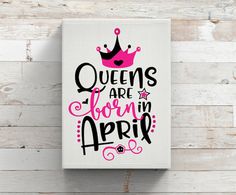 the phrase queens are born in august with a crown on top and stars above it