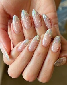 Her Nails, Almond Nails Designs, Almond Nail, New Year's Nails, Holographic Nails, Dream Nails, Fire Nails, Chic Nails, Ombre Nails