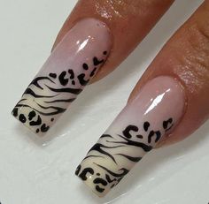 Paznokcie Hello Kitty, Tiger Nails, Nails Now, Girly Acrylic Nails, Animal Print Nails, Unique Acrylic Nails, Halloween Nail