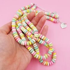 Cute Multicolor Necklace For Birthday, Kawaii Multicolor Heart-shaped Jewelry, Multicolor Heart-shaped Kawaii Jewelry, Sweet Heart Beads Necklace For Gift, Sweet Necklace With Heart Beads For Gifts, Cute Multicolor Necklaces For Gifts, Cute Multicolor Charm Necklace For Birthday, Cute Multicolor Necklace For Gifts, Cute Multicolor Necklace For Gift