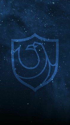 a dark blue wallpaper with a shield logo on it and stars in the background