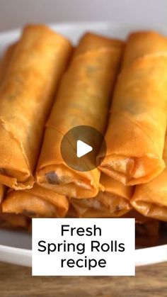 fresh spring rolls recipe on a white plate