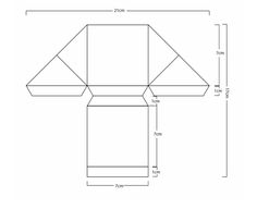 an image of a box with measurements for the top and bottom side, as shown in this