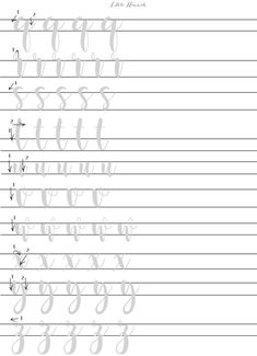 the cursive writing practice sheet for beginners to learn how to write calligraphy