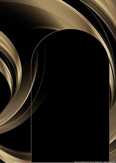 an abstract black and gold background with curves