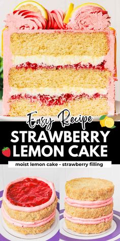 this easy recipe for strawberry lemon cake is so delicious