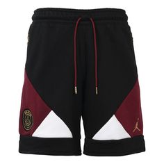 Air Jordan Paris Saint-Germain Colorblock Casual Sports Shorts Black CK9759-010 (Men's/Gift to Boyfriend) Athleisure Color Block Shorts For Sports, Color Block Athletic Shorts For Sports, Sporty Bottoms With Contrast Panels For Sports, Athleisure Sports Bottoms With Contrast Panels, Black Sportswear Shorts For Sports Events, Athleisure Color Block Sports Shorts, Functional Black Shorts For Sports Events, Athleisure Color Block Shorts, Sporty Color Block Gym Shorts