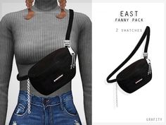 the fanny pack is designed to look like it's being worn by a woman