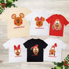 Custom Mickey and Friends Ginger Cookie Christmas Shirt, Disneyland Christmas Family Shirt, Auntie Tee, Kids Daisy Shirt, Baby Minnie Shirt Handmade PROCESSING & SHIPPING Processing time is approx 1-3 business days (there may be exceptions during holiday seasons). Free shipping time is separate from processing time and is approximately 1-3 business days. Please check the estimated delivery times at checkout and upgrade the shipping at checkout if you need it sooner. Customers are responsible for adding the CORRECT address to their order. This cannot be changed once an item is sent to production. If an order is sent back to us for failed delivery, the customer is responsible for reshipment charges. RETURNS & EXCHANGES No Return or Exchange CANCELLATIONS  Customers have (2) hours from order Holiday Cotton Tops With Character Print, Holiday Cotton Top With Character Print, Cotton Top With Character Print For Holidays, White Christmas T-shirt With Character Print, White Christmas Character Print T-shirt, White Tops With Cartoon Print For Christmas, White Cartoon Print Tops For Christmas, White Christmas Tops With Cartoon Print, White Christmas Cartoon Print Tops