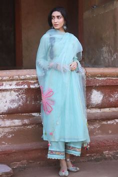 Frock Plazo Suit, Sky Blue Kurti Design, Blue Kurti Design, Blue Pakistani Suit, Frock Plazo, Sky Blue Kurti, Blue Dress Design, Blue Kurti, Designer Punjabi Suits