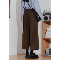 Retro Corduroy Wide Leg Ninth Pants – stylesock Brown Winter Bottoms With Pockets, Winter Brown Bottoms With Pockets, Corduroy Pants For Fall, Full-length Corduroy Pants For Fall, Vintage Winter Bottoms With Pockets, Fall Full-length Corduroy Pants, Brown Wide Leg Pants With Pockets For Winter, Full-length Corduroy Bottoms For Fall, Vintage Wide Leg Pants For Winter